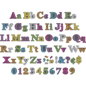 Barker Creek Rainbow Chalkboard Letter Pop-Outs, 2 Designs, 4 Inches, Set Of 468