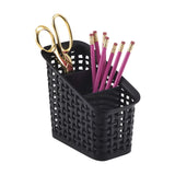Advantus 3-Tier Plastic Weave Bin, Black