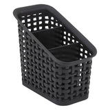 Advantus 3-Tier Plastic Weave Bin, Black