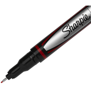 Sharpie Pens, Fine Point, 0.8 Mm, Red, Pack Of 12