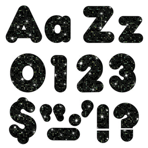 Trend Enterprises Black Sparkle Font Ready Letters, 4 Inches, 182 Pieces