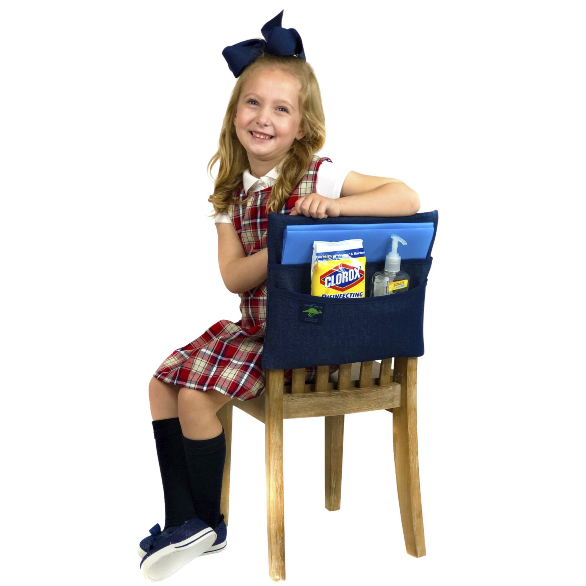 Aussie Pouch Chair Pocket, Double Pockets, 19 Inches, Extra Large, Green Trim