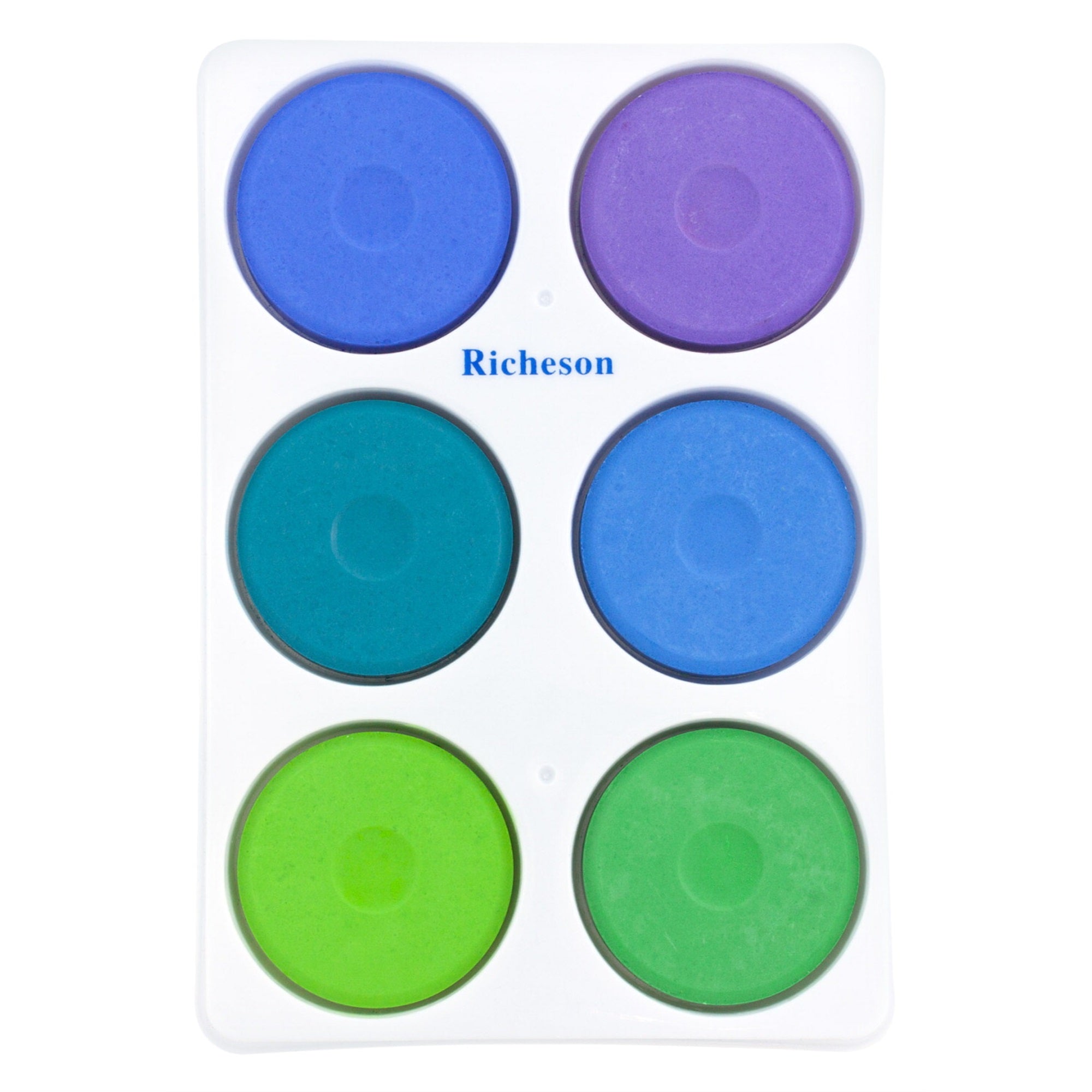 Jack Richeson Large Tempera Cakes, Cool Colors, Set Of 6