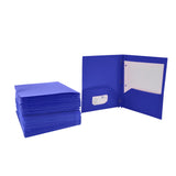 School Smart Heavyweight Two-Pocket Poly Folder With Fasteners, Blue, Pack Of 25