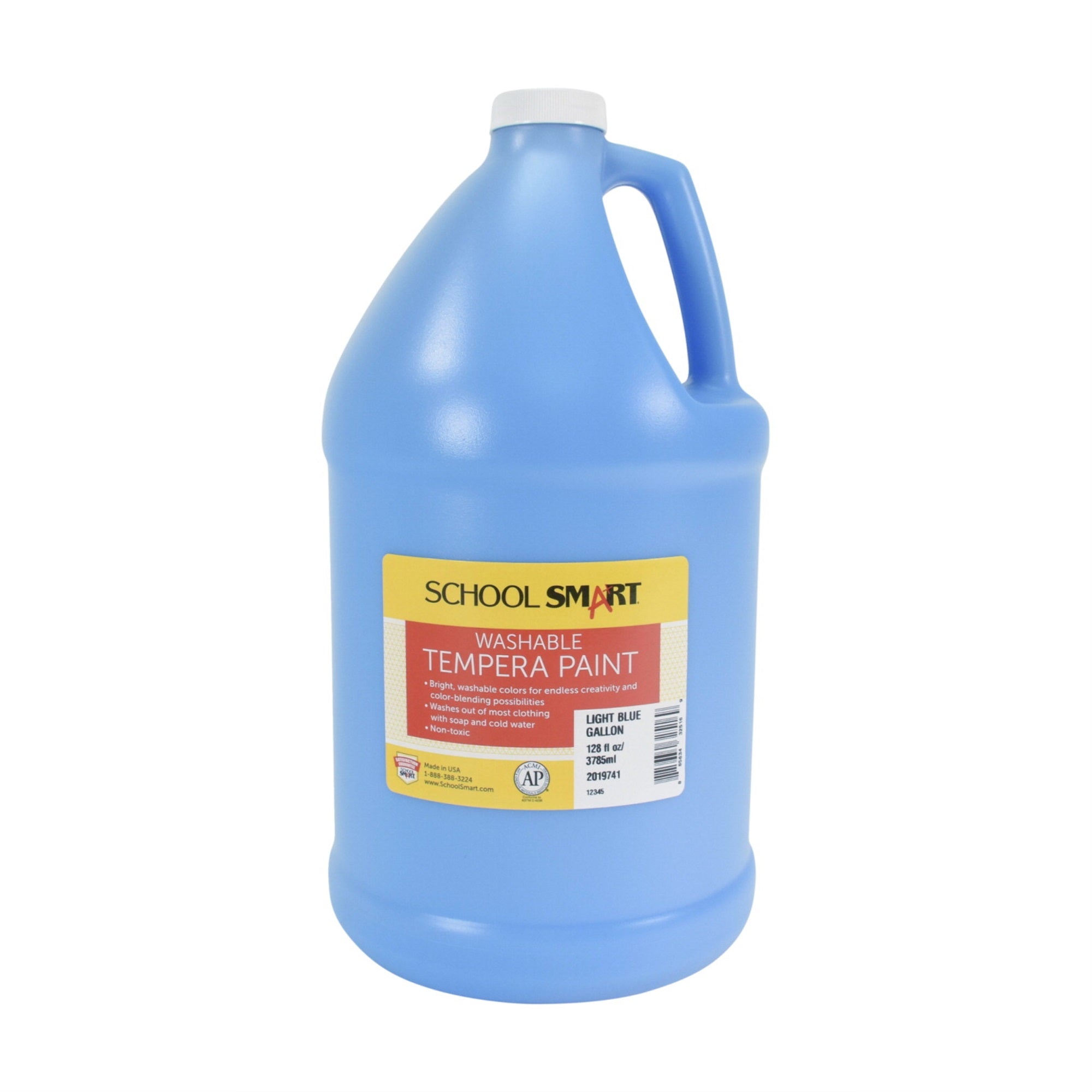 School Smart Washable Tempera Paint, Gallon, Light Blue