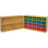 Childcraft Mobile Hide-Away Cabinet, 20 Translucent Color Trays, 47-3/4 X 26 X 30 Inches
