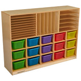Childcraft Mobile Small Tray Portfolio Center, 15 Translucent Color Trays, 47-3/4 X 13 X 36 Inches