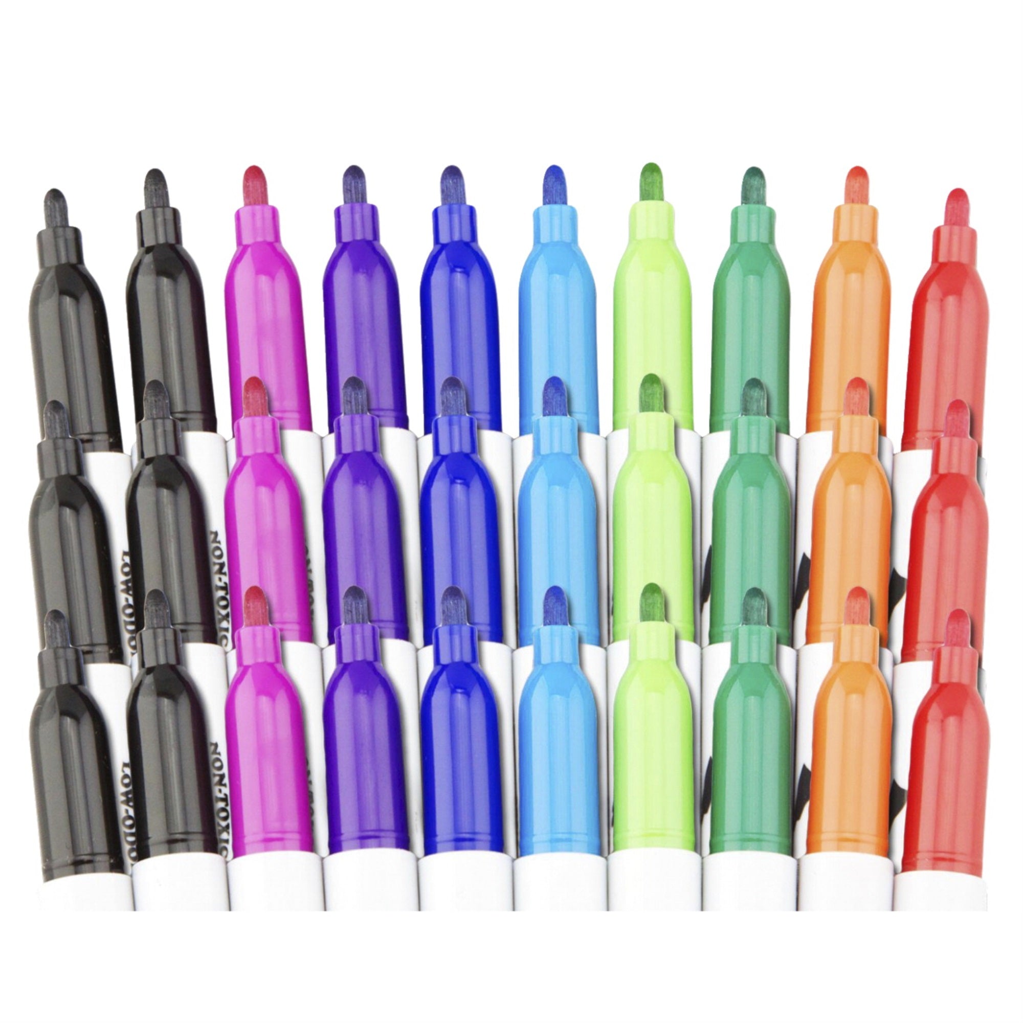 Kleenslate Dry Erase Markers With Eraser Caps, Assorted, Set Of 30