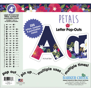 Barker Creek Petals Letter Pop Outs, 4 Inches, Set Of 255