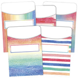 Teacher Created Resources Library Pockets, 31/2 x 5 Inches, Watercolors, Set of 35