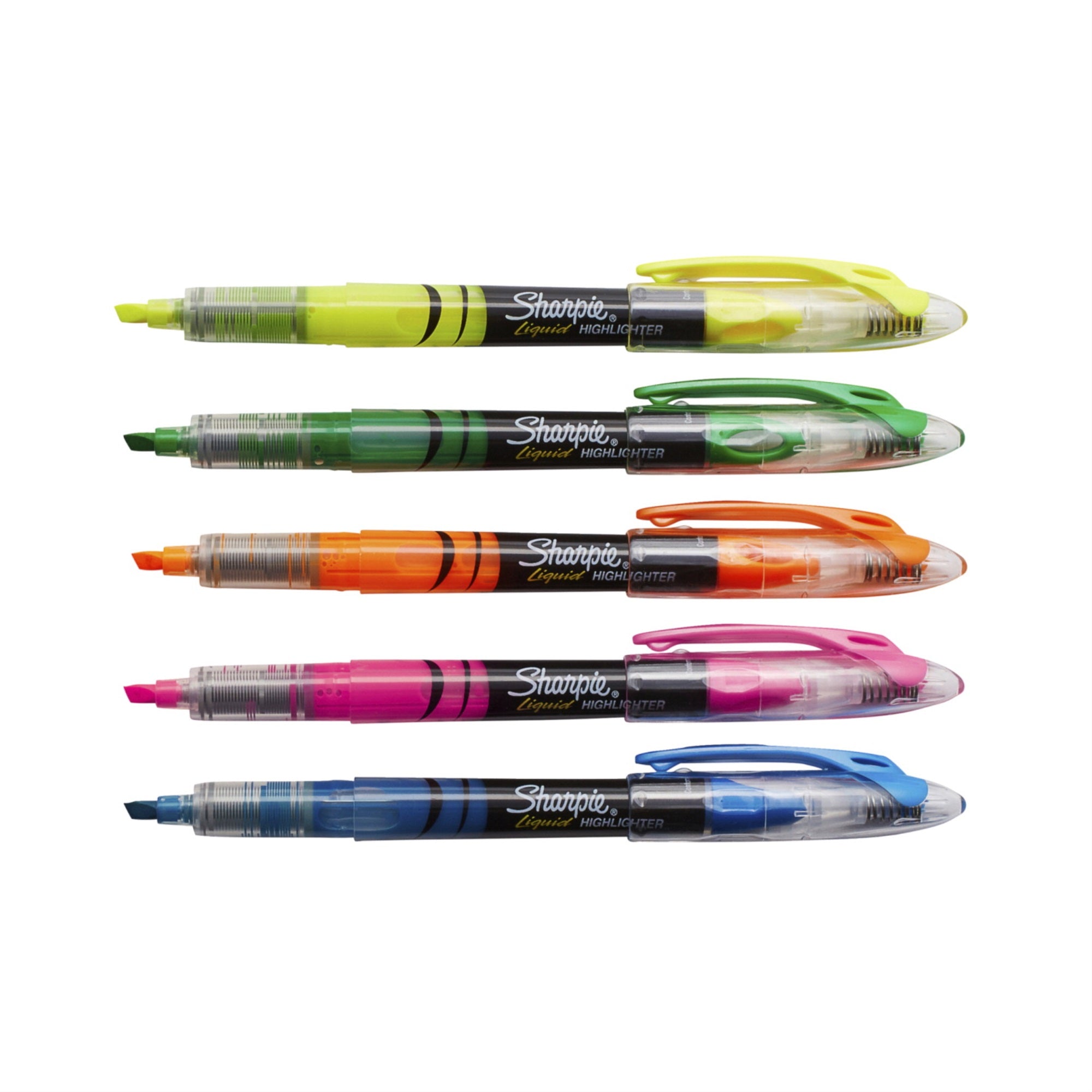 Sharpie Liquid Accent Highlighter, Chisel Tip, Assorted Colors, Set Of 5