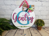 Personalized Monogram with Last Name - Door Hanger