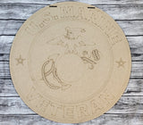 Marine Corps Logo Veteran Door Hanger DIY Unfinished Kit