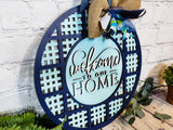 Welcome to our HOME Transparent Plaid Door Hanger