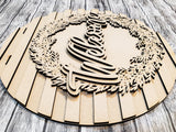 Welcome Wreath & Stripes Door Hanger DIY Unfinished Kit