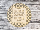 Home Sweet Home Buffalo Plaid Door Hanger DIY Unfinished Kit