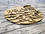 Welcome Cherries Stripes Door Hanger DIY Unfinished Kit