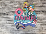 Hello Summer Pool Door Hanger DIY Unfinished Kit