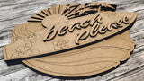 Beach Please Surfboard Door Hanger DIY Unfinished Kit