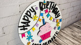 Finished - Happy Birthday Let's Celebrate Door Hanger Sign