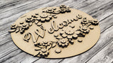3D Welcome spring flowers Door Hanger DIY Unfinished Kit