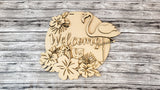 3D Welcome Tropical Palms and Flamingo Door Hanger DIY Unfinished Kit