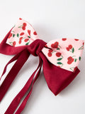 Cherry Bow Ribbon 4.5 Inch Hairpin