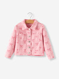 Pink Fall Girls Denim Jacket