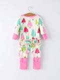 Christmas tree Baby Girls Romper with Long Sleeves