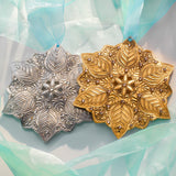 Snow Crystal Winter Greens Ornament (Bronze)