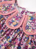 Pink Floral Petals Collar Girl Bloomer Set
