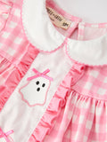 Halloween Ghost Embroidered Girls Bloomer Set Peter Pan Collar