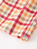 Boy Thanksgiving Pumpkin Turkey Maple Leaf Plaid Jonjon