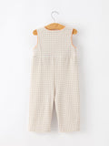 Thanksgiving Boys Gingham Jon Jon Embroidered Romper