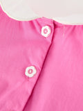 FALL Girls Hot Pink Floral Smocked Bow Bubble Romper