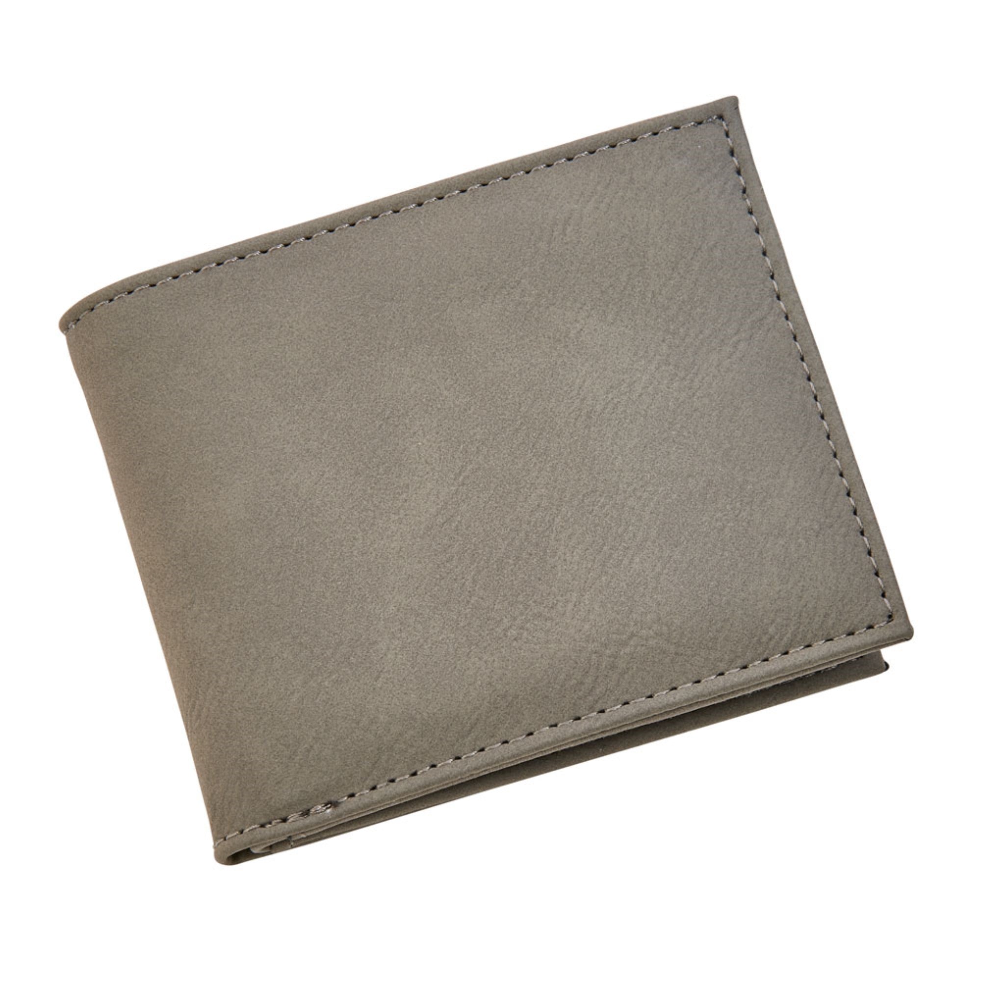 Leatherette Bill Fold, Grey 4.50 X 3.75