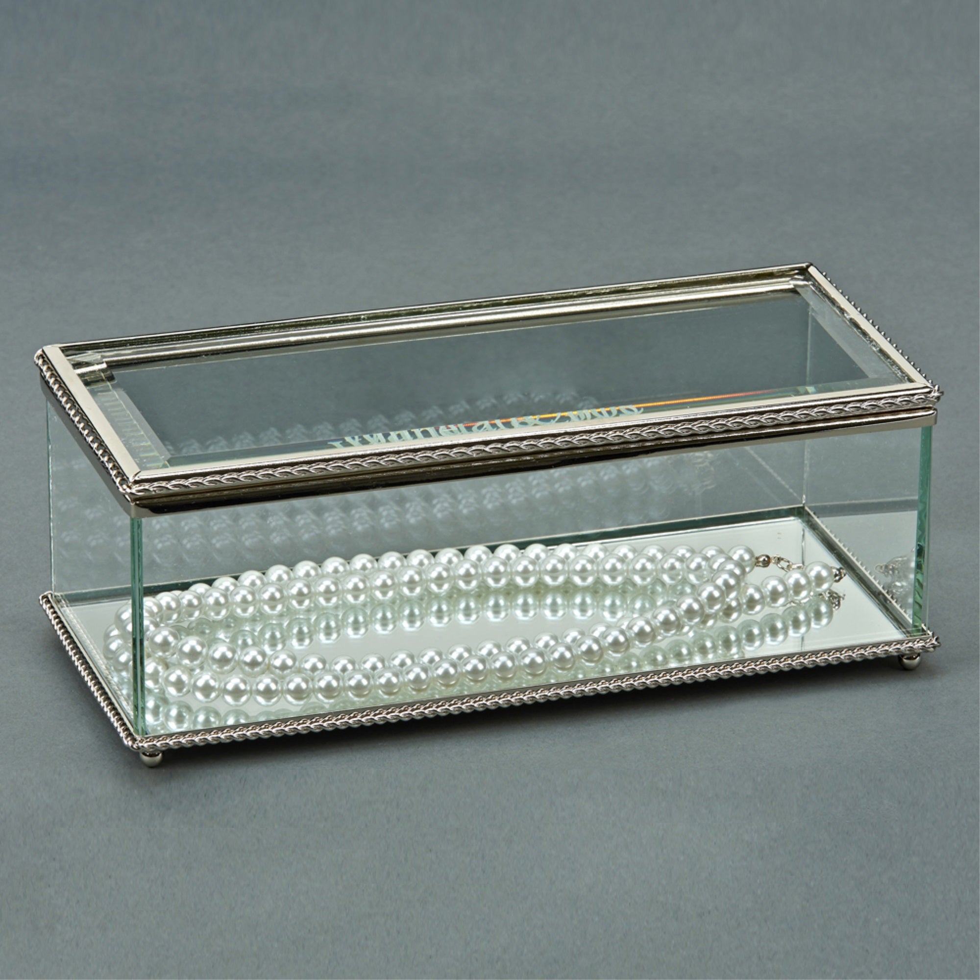Rectangular Hinged Box, Glass 8''