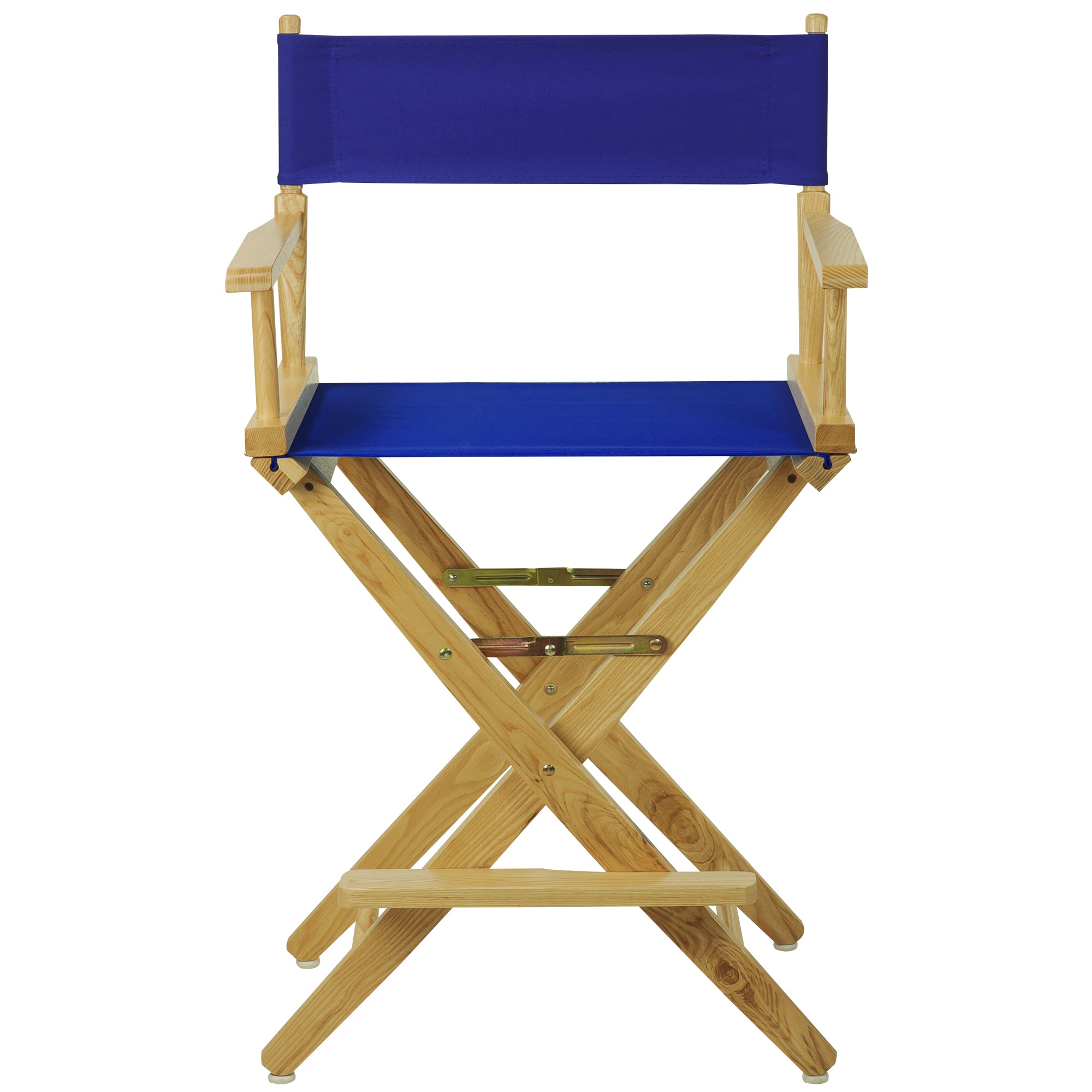 Extra-Wide Premium 24 Directors Chair Natural Frame W/Royal Blue Color Cover