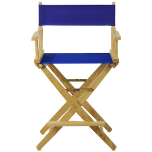 Extra-Wide Premium 24 Directors Chair Natural Frame W/Royal Blue Color Cover