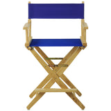 Extra-Wide Premium 24 Directors Chair Natural Frame W/Royal Blue Color Cover