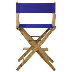 Extra-Wide Premium 24 Directors Chair Natural Frame W/Royal Blue Color Cover