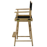 Extra-Wide Premium 24 Directors Chair Natural Frame W/Black Color Cover
