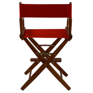 Extra-Wide Premium 24 Directors Chair Mission Oak Frame W/Red Color Cover