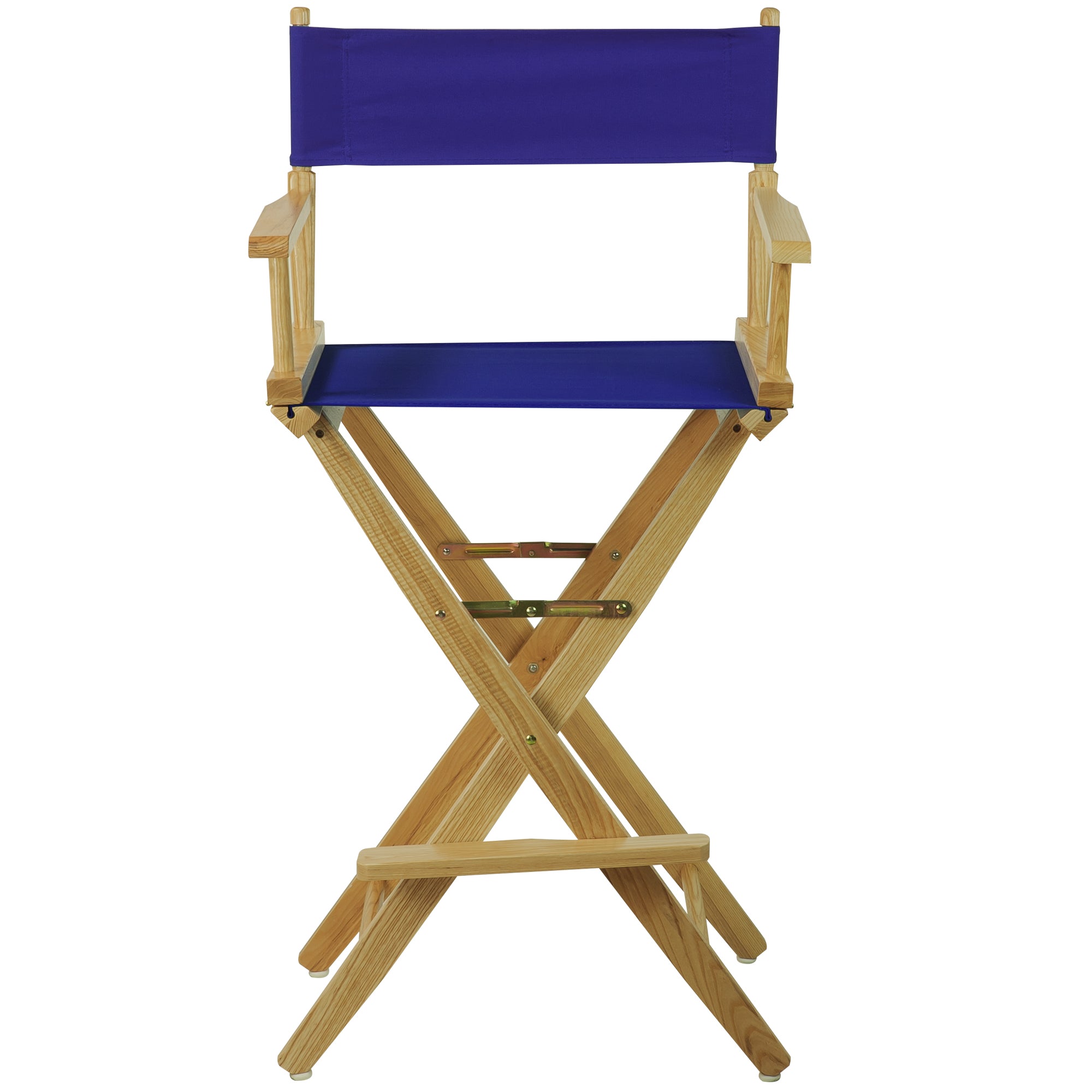 Extra-Wide Premium 30 Directors Chair Natural Frame W/Royal Blue Color Cover