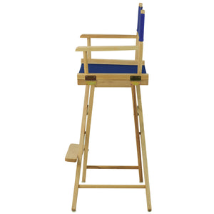 Extra-Wide Premium 30 Directors Chair Natural Frame W/Royal Blue Color Cover