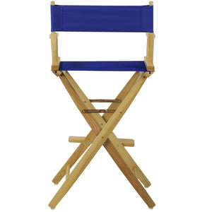Extra-Wide Premium 30 Directors Chair Natural Frame W/Royal Blue Color Cover