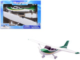 Model Kit Cessna 172 Skyhawk Aircraft White with Green and Yellow Stripes Sky Pilot Series 1/42 Plastic Model Kit by New Ray
