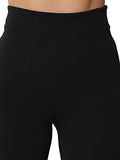 Kotty Women Regular Length Jet Black Solid Trousers(Jet Black,32)