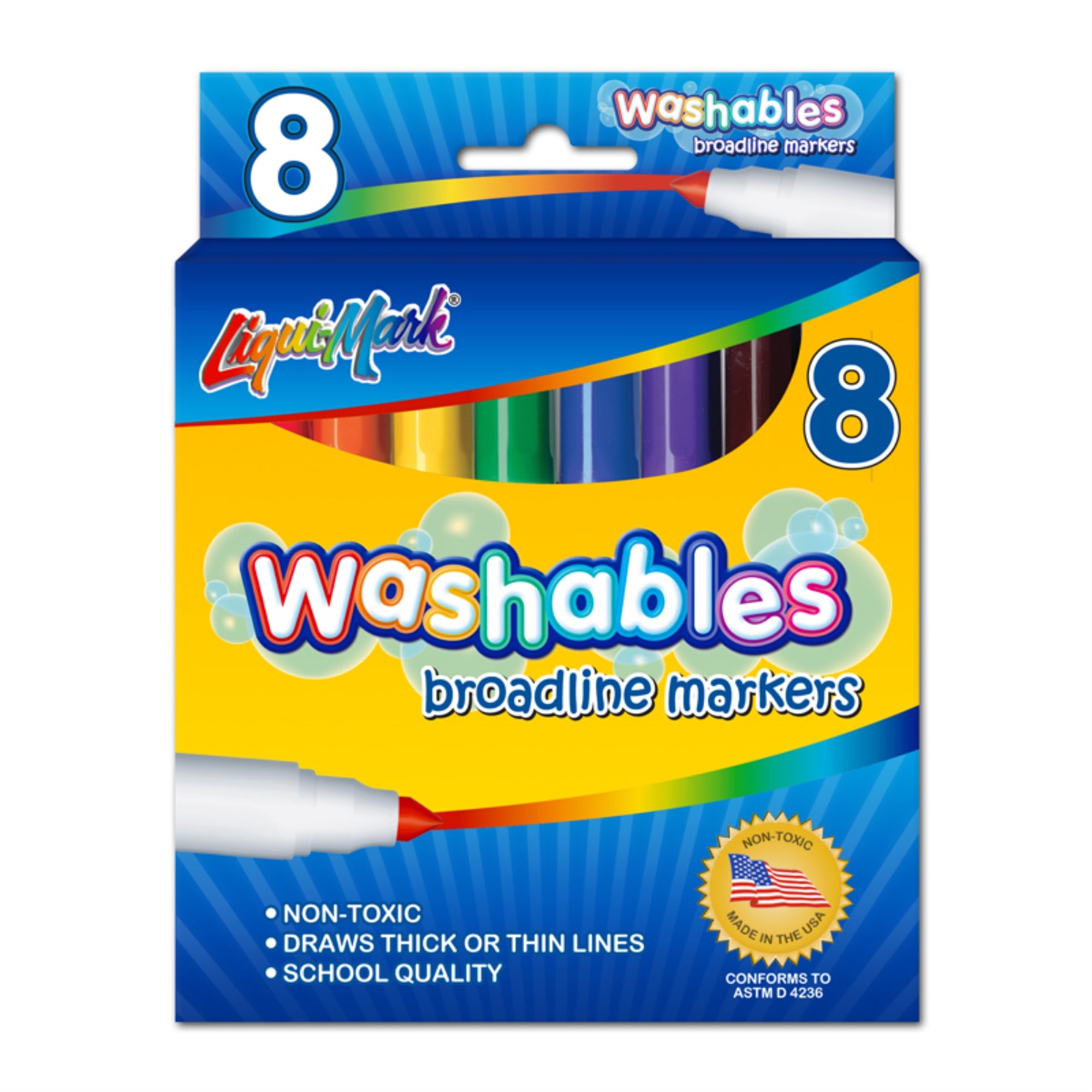 8Pk Broadline Washable Markers - Assorted Colors