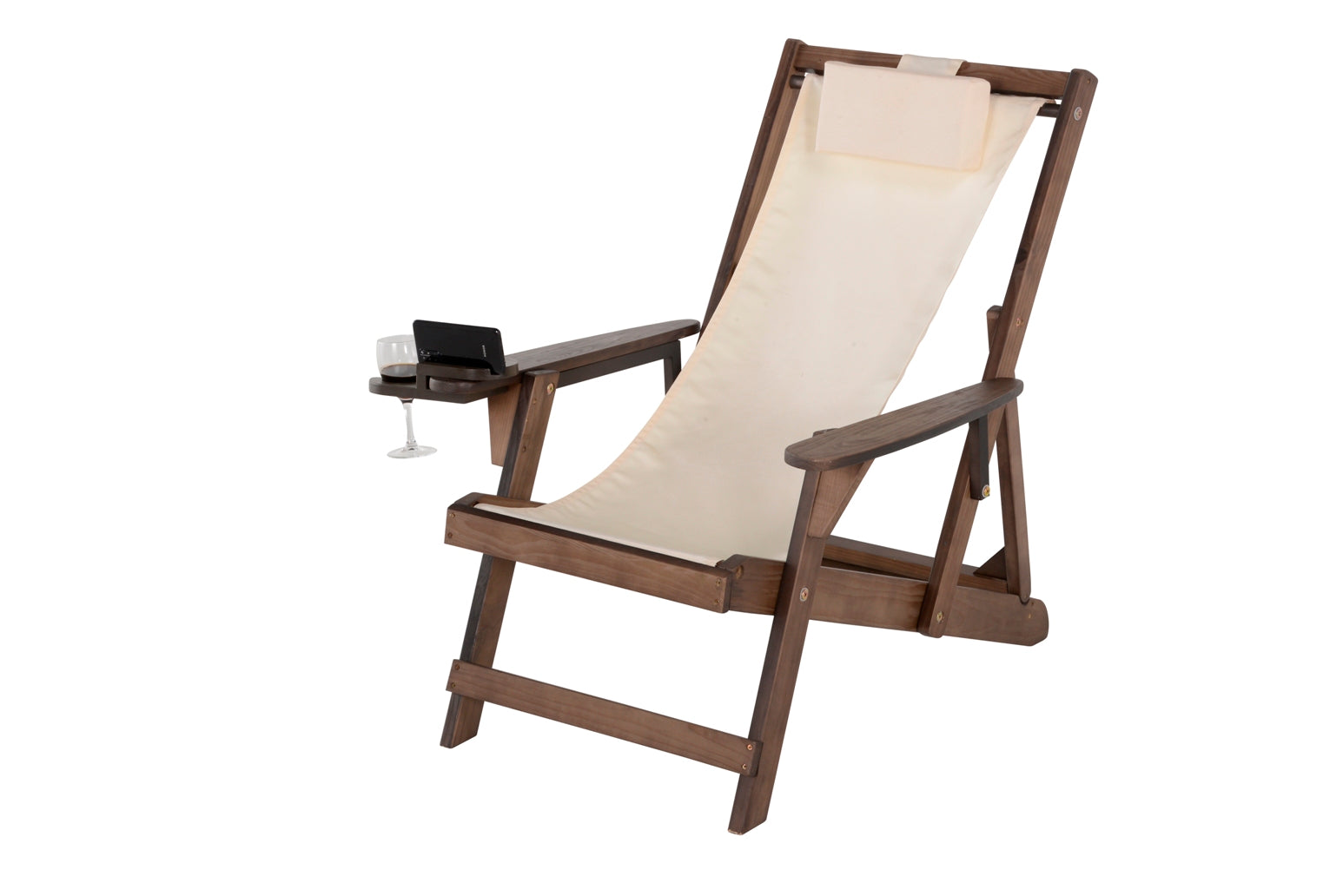 Romantic Collection Canvas Sling Chair With Cup And Wine Holder
